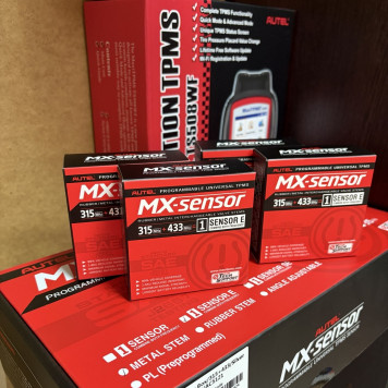 Комплект датчиков TPMS Autel MX-1, оригинал, 433МГц+315МГц, быстрофиксируемые, программируемые, универсальные, 4 шт.-1